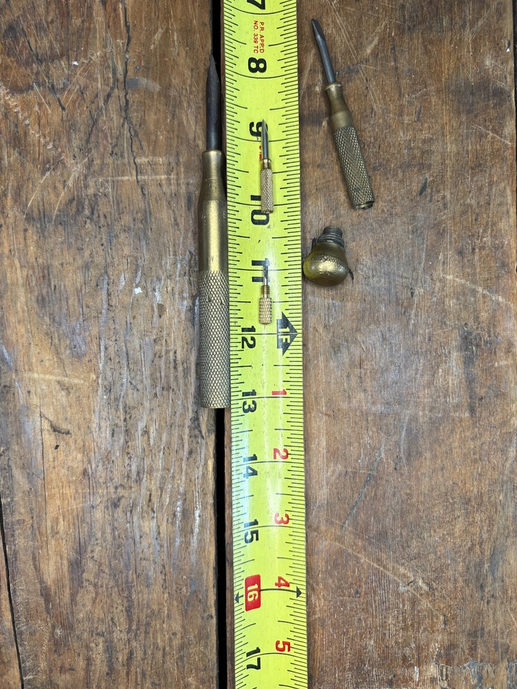 Vintage Solid Brass 4-piece Nesting Screwdriver Set Flat Head 6" Antique Tool