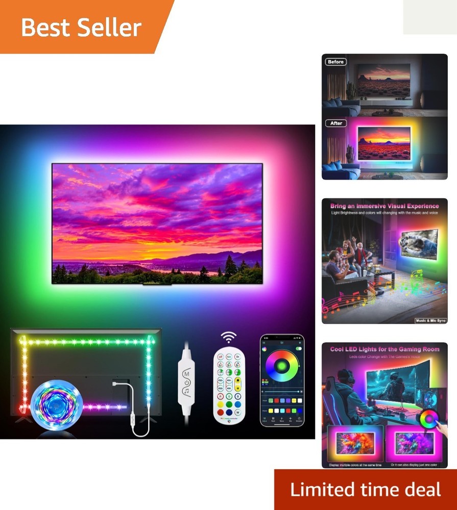 Dynamic 9.84ft LED Backlight for TVs - App Controlled Color Changing Experience