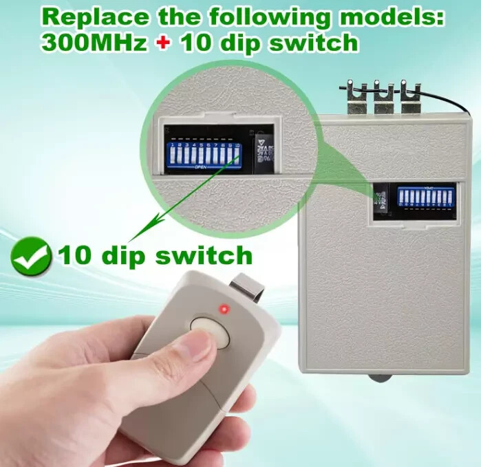 2-PACK Remotes For Linear 10 dip 300MHz Multicode Transmitter Garage Door