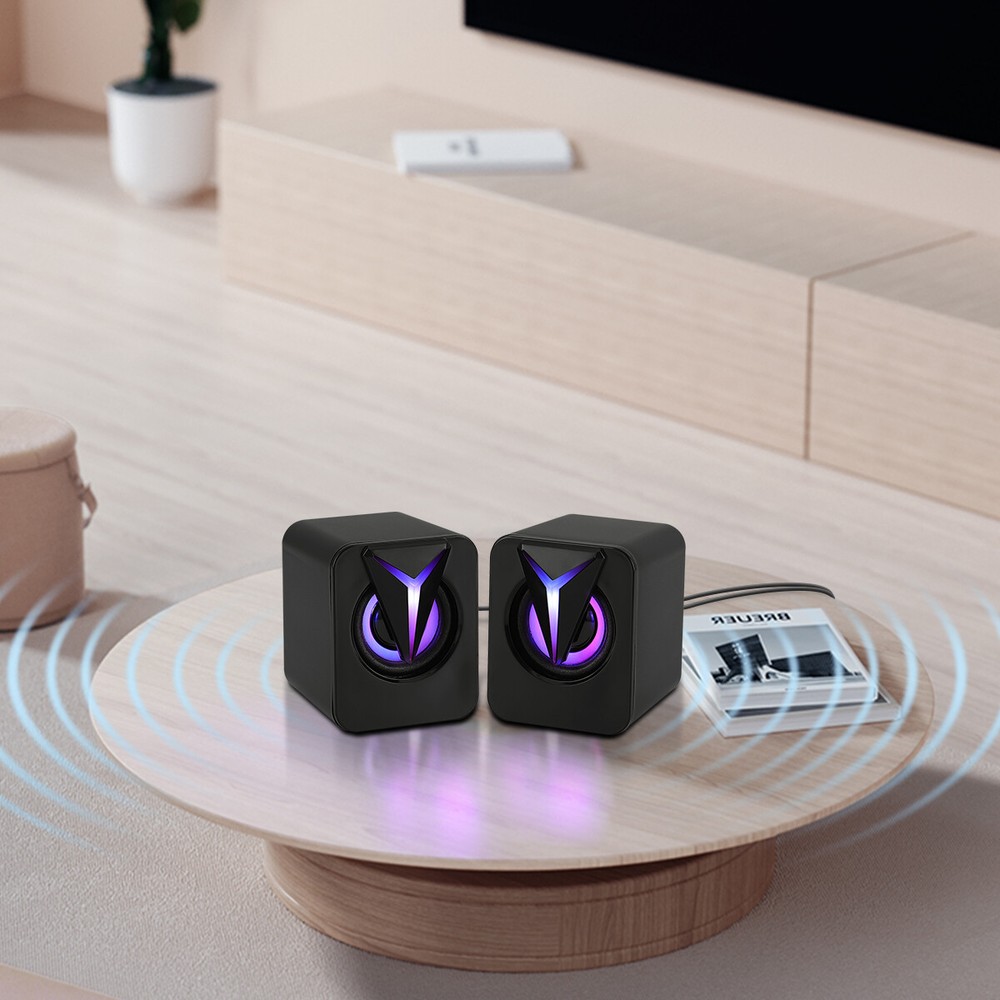 Mini Computer Speakers USB Powered 3.5mm Jack PC Desktop Laptop Stereo Wired