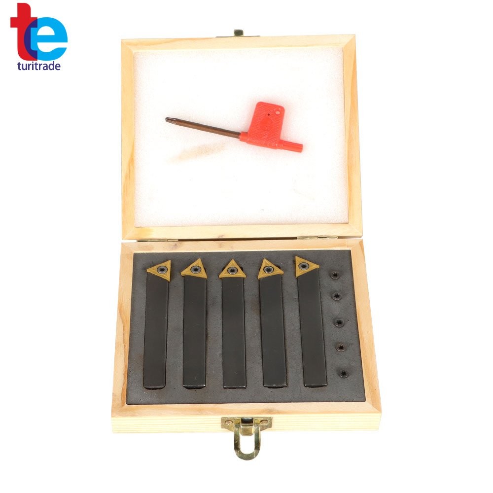 5 Pack 1/2" Carbide Indexable Turning Tool Lathe Tool Bit With Carbide Inserts