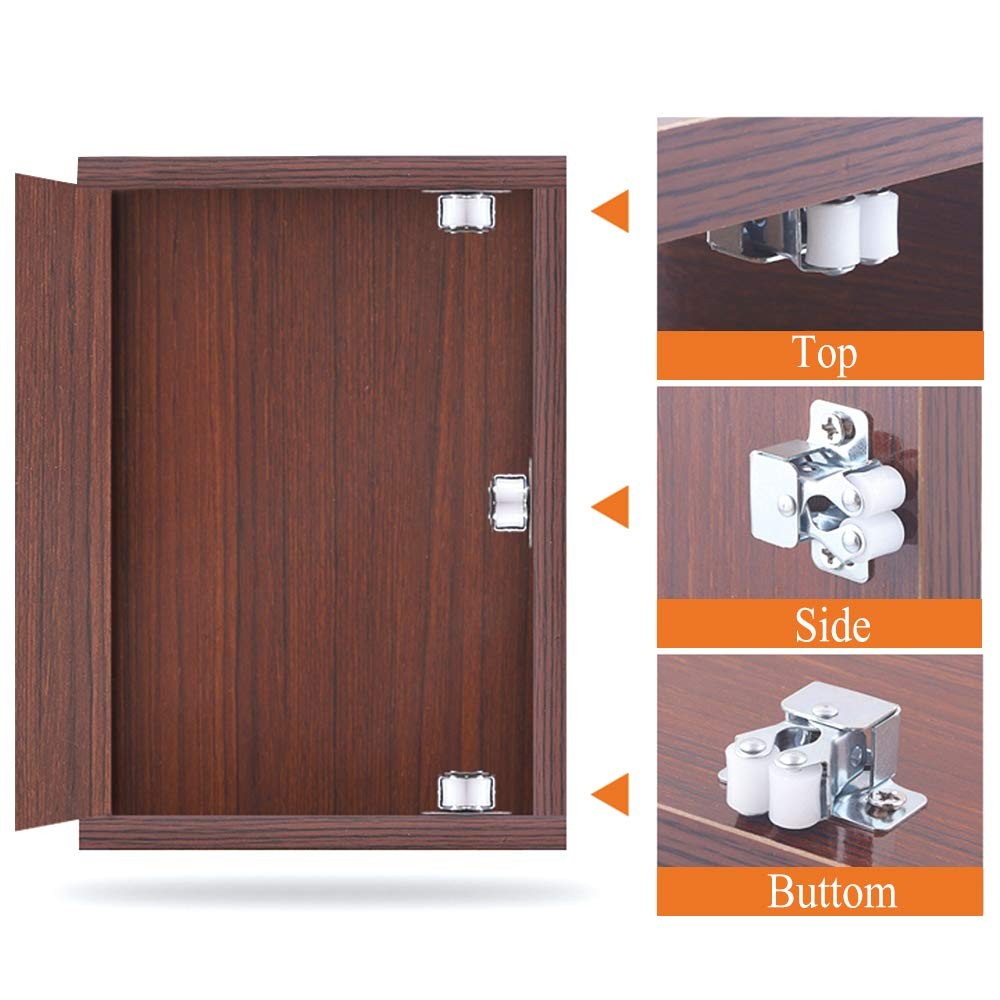 10 Pack Double Roller Catch with Spear Strike Cabinet Closet Doors Roller Catch
