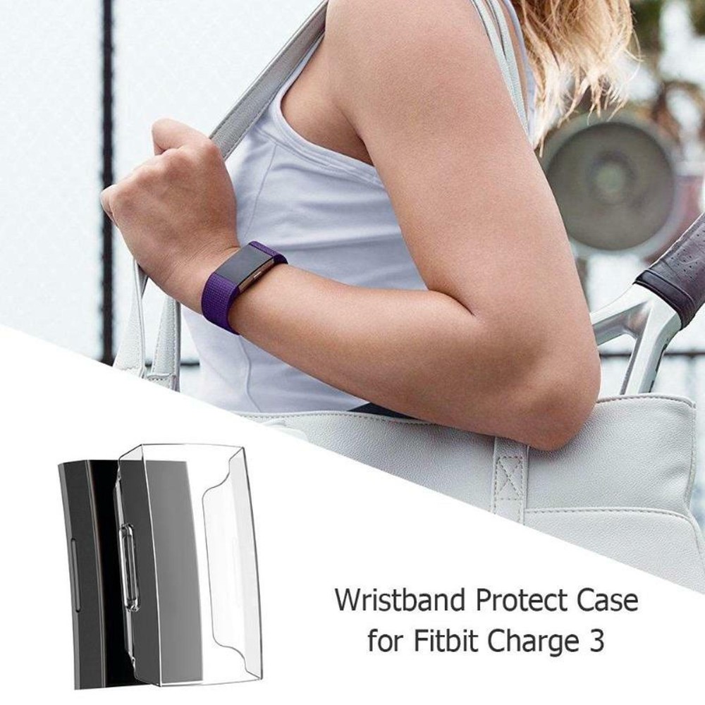 Compatible TPU Protection Silicone Case Screen Protector for Fitbit Charge 3