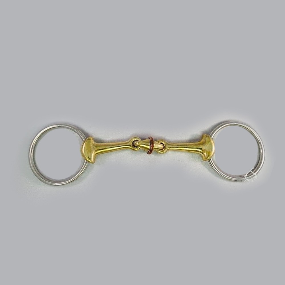 Brass Loose Ring Snaffle Bit with Single Roller
