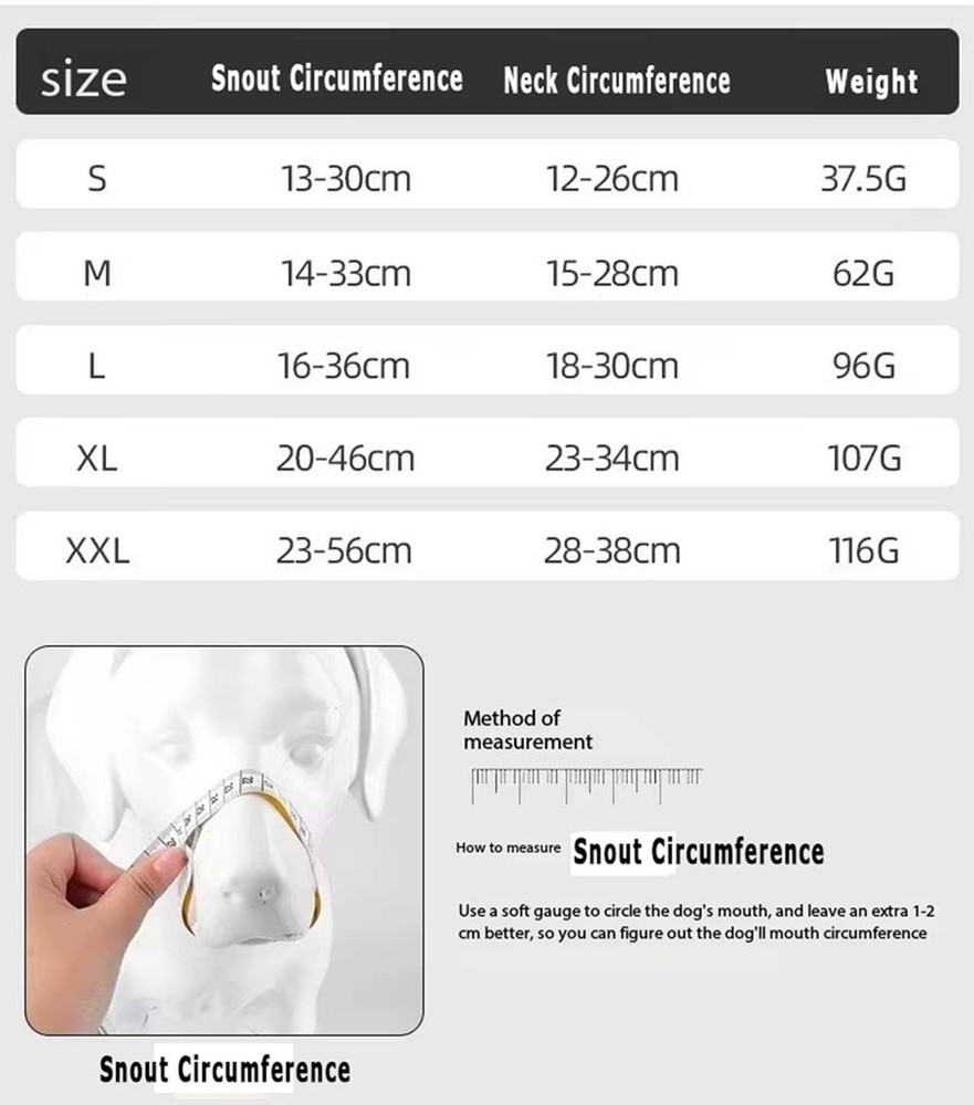 Safe Adjustable Comfortable Breathable Anti-Bite Anti-Bark Adjustable Dog Muzzle