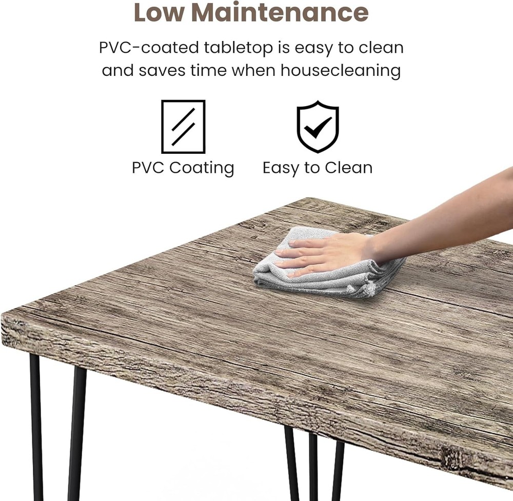 3-Piece Dining Table Set - Space-Saving Kitchen Table with 2 Chairs, Easy Assemb