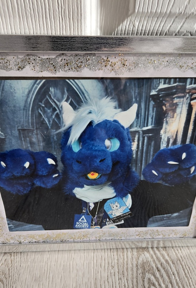 Fun Furry Silver Framed Photo Clasp On Back
