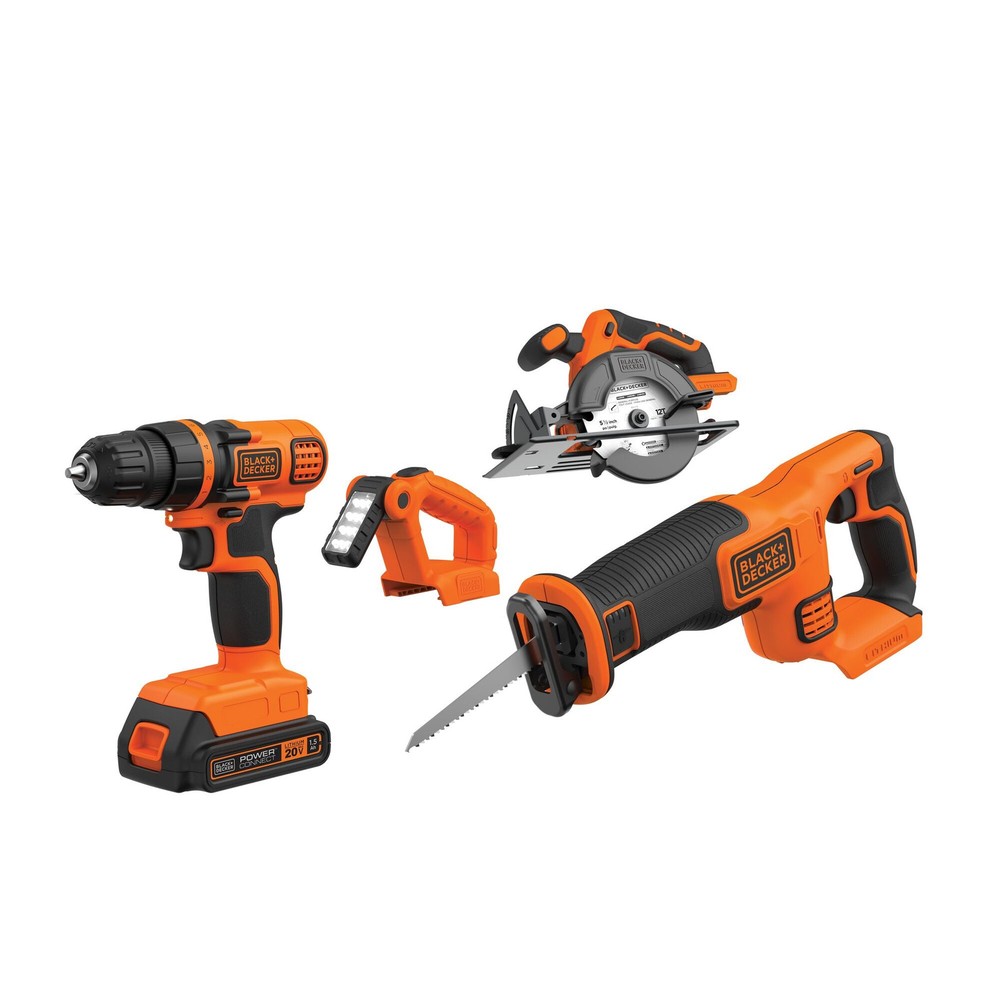 BLACK+DECKER 20V MAX* Power Tool Combo Kit, 4-Tool -BD4KITCDCRL