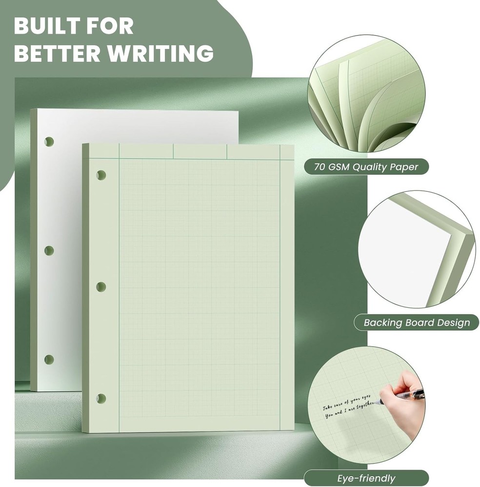 Engineering Paper 8.5 x 11, 100 Sheets Top Glue Binding Engineering Notebook,...