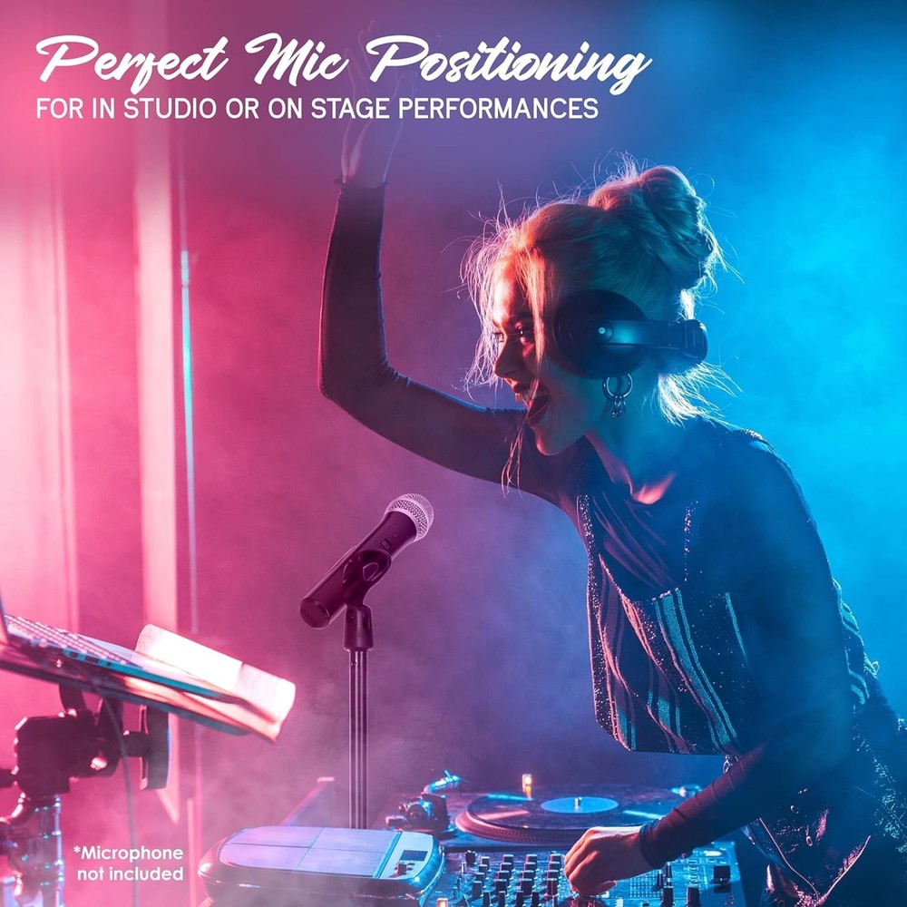 2 Pack Black Microphone Stands