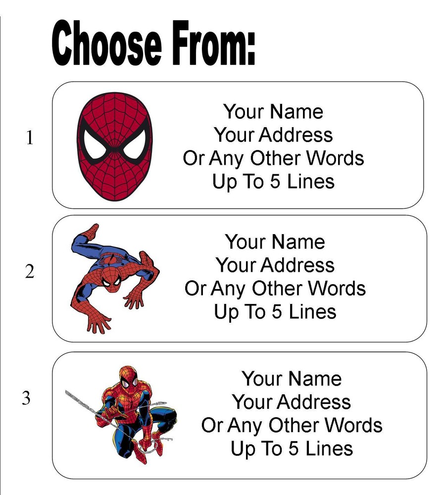30 Spiderman Personalized Address Labels