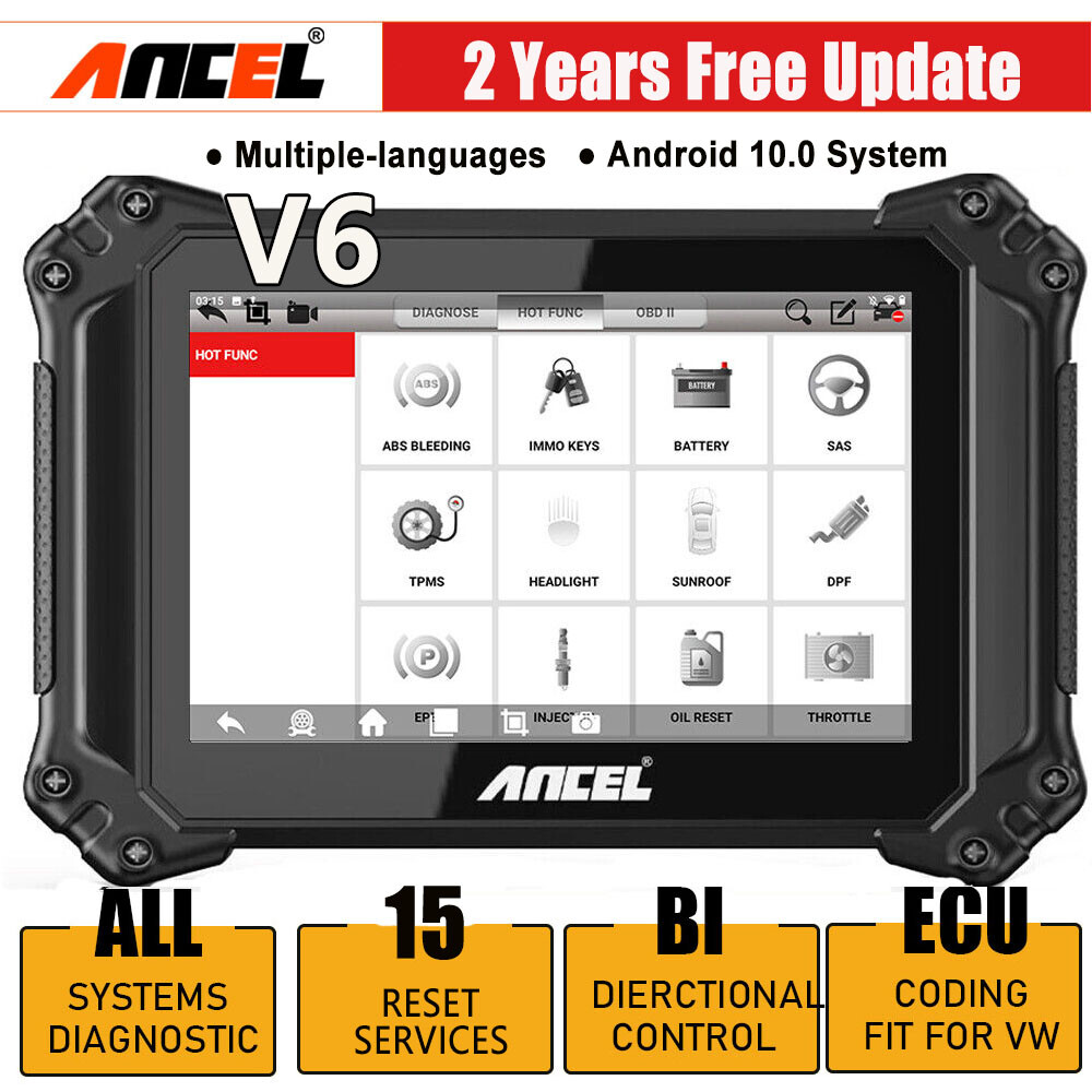 ANCEL V6 Full System OBD2 Scanner Car Diagnostic Tool Code Reader Bidirectional