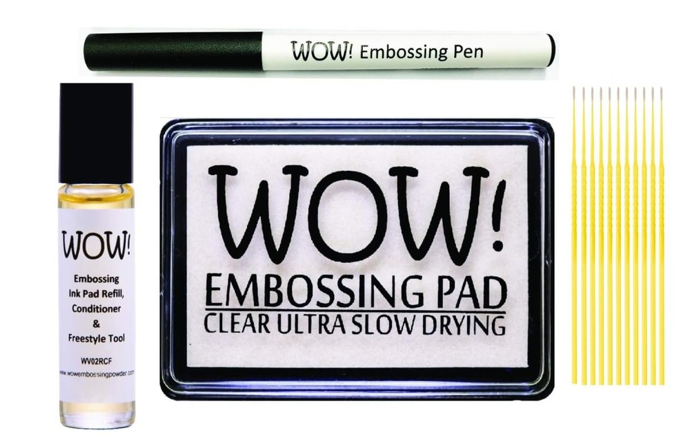Wow! Clear Embossing Bundle - Wow!B Ink Pad Ultra Slow Drying WV02, Refill...