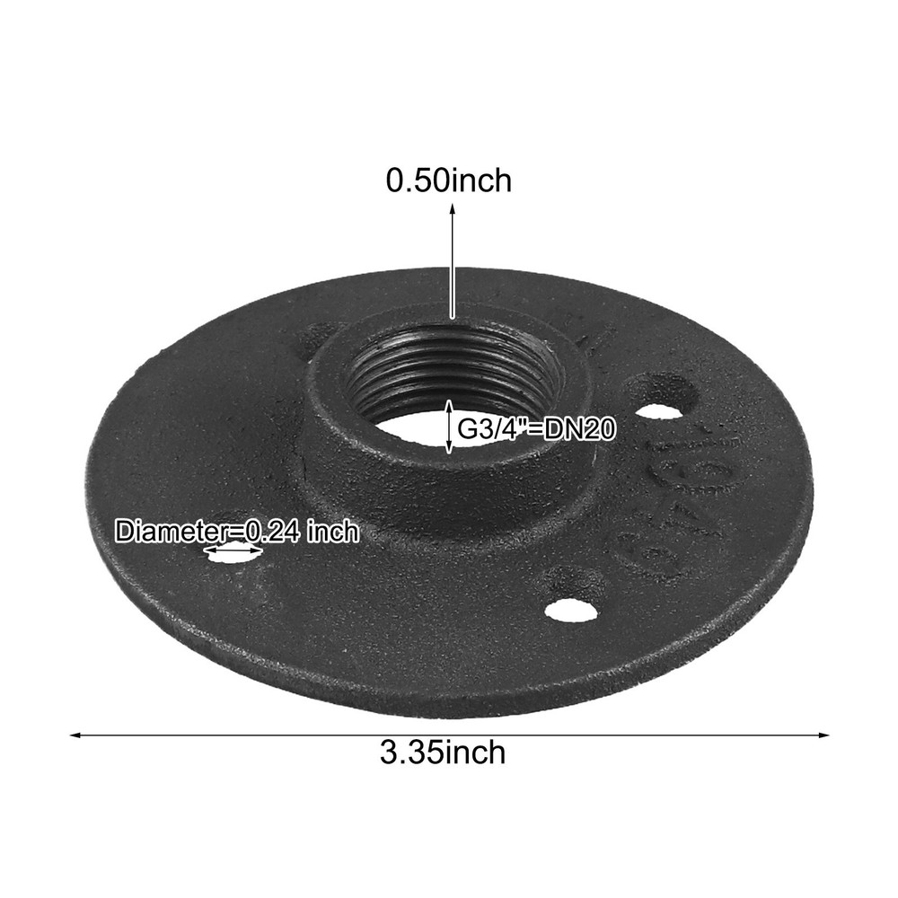 34 Black Iron Pipe Flange 2 Pack with Threaded H for Easy Installation