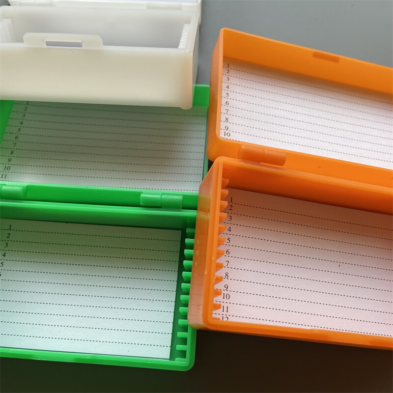 Microscope Slides Box Holder Case Plastic Lab Pathological Slides Storage Box
