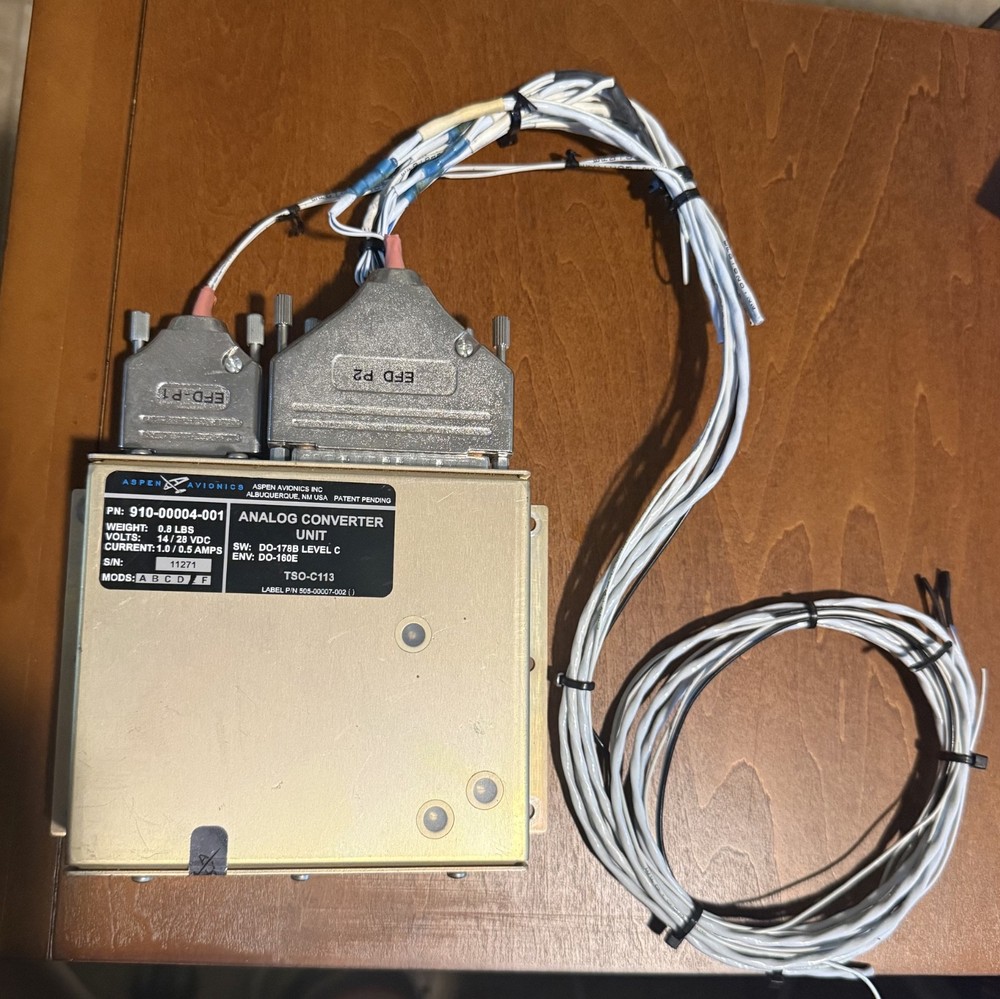Aspen Avionics Evolution EFD 1000, Analog Coverter & Harness 910-00001-001