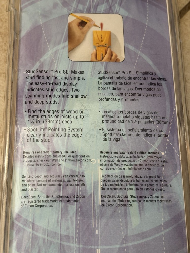 NEW Zircon Stud Sensor Pro SL Stud Finder Edge Finding
