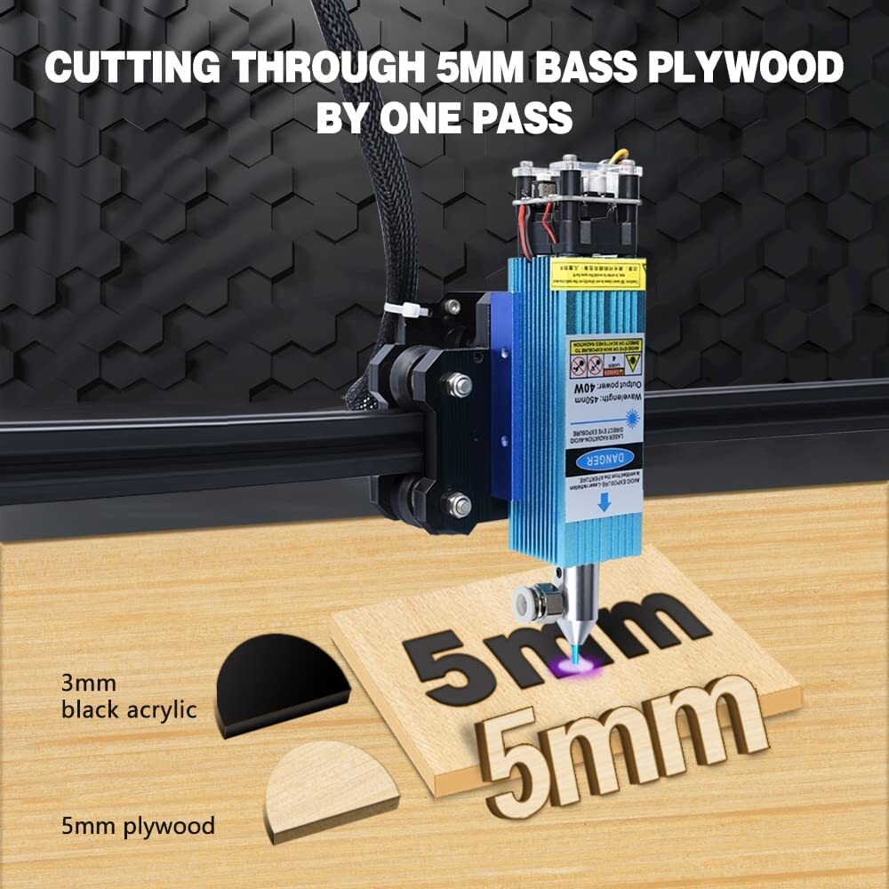 40W Fixed Focus Laser Module 450nm For CNC 3018pro Engraving Cutting Machine