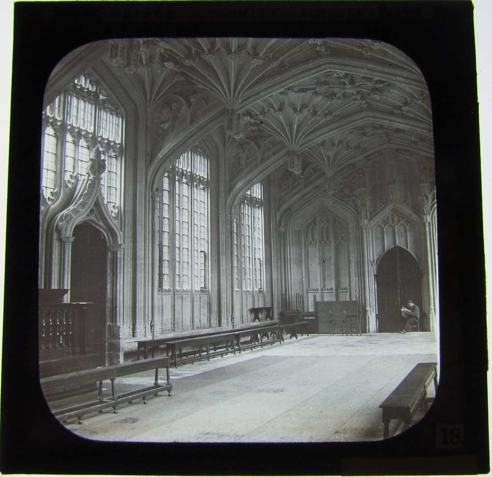 Glass Magic Lantern Slide OXFORD DIVINITY SCHOOLS C1910 UNIVERSITY