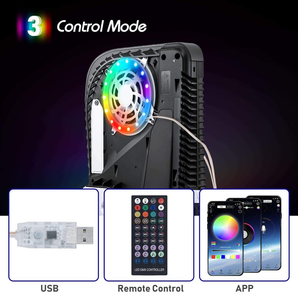 8Color LED RGB Lighting Strip with remote controller for the PS5 Consoles
