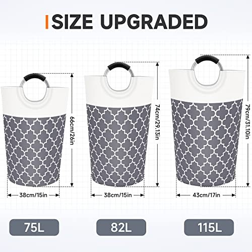 Large Laundry Basket Laundry Hamper Bag Washing Bin Clothes Bag 82L Gray