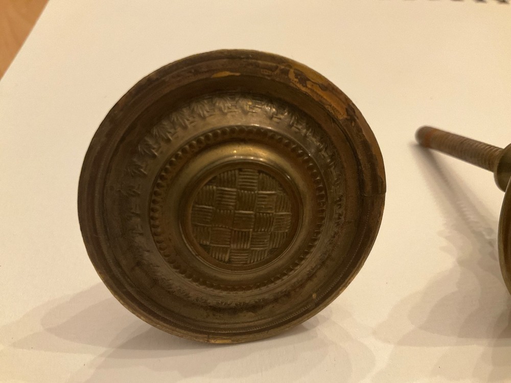 Single Post Drawer Pull basket weave Furniture Drawer Pull Cabinet Pull Brass