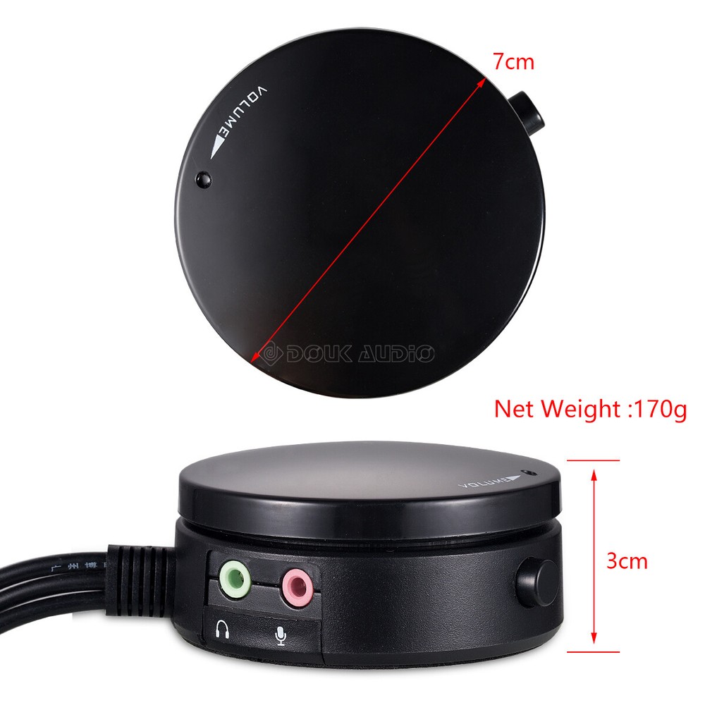 Computer Audio Volume Controller with Headphone Speaker Switch and Microphone