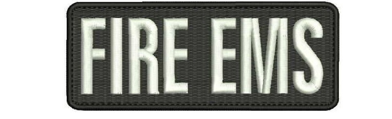 Fire Ems embroidery patch 2x5 hook on back black