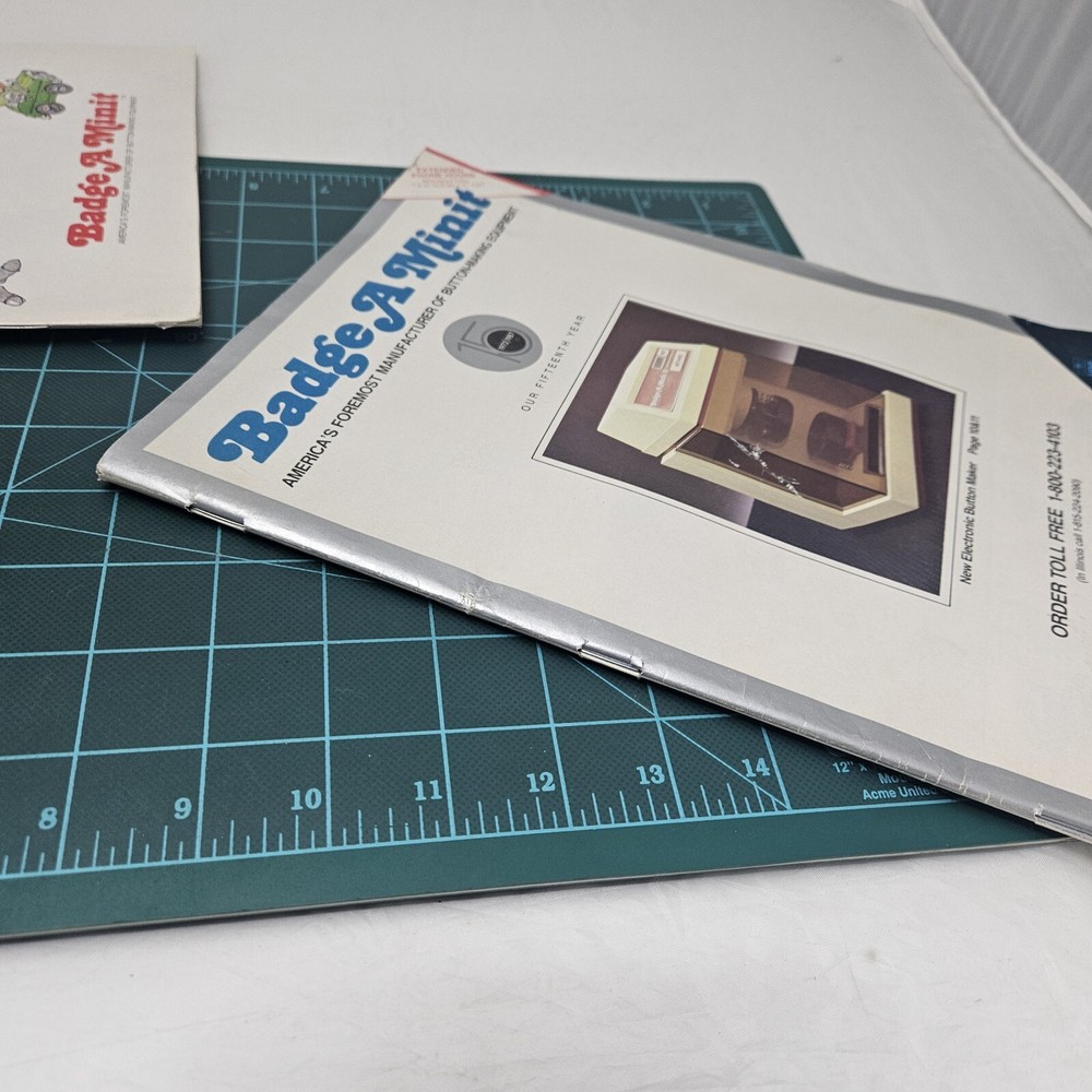 1987 & 1988 Badge A Minit Button Making Equipment Catalog