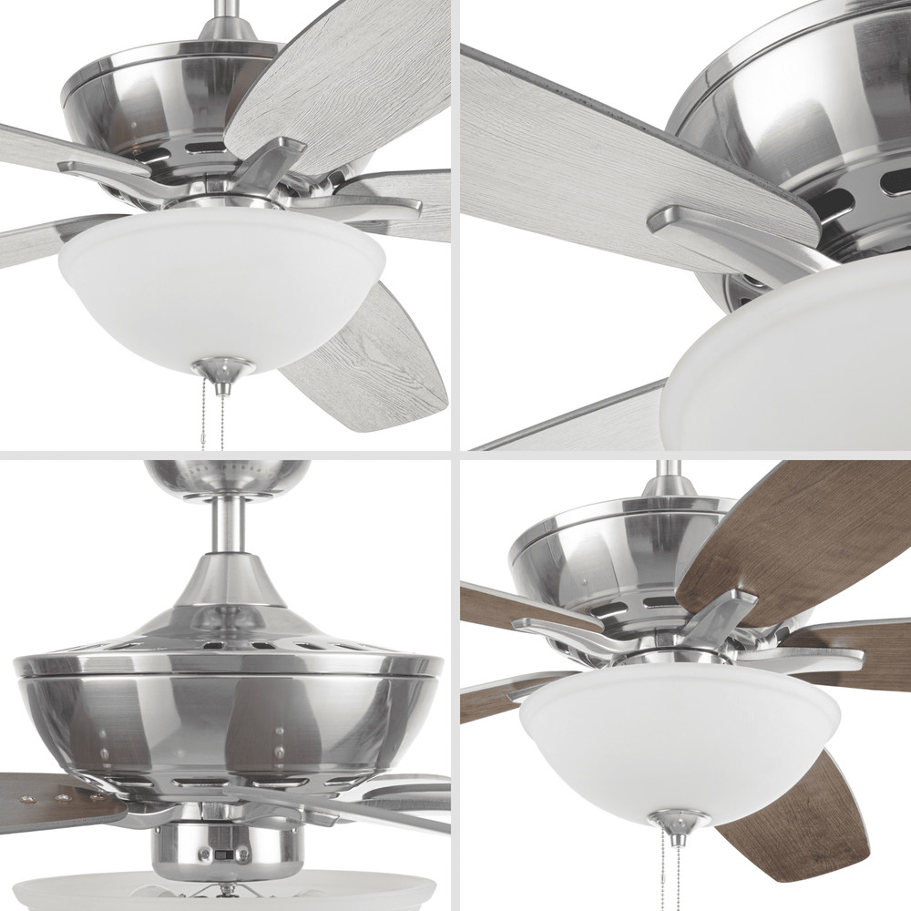 60" Black Ceiling Fan with Light, 5 Blades, Reverse Airflow, Pull Chain Control