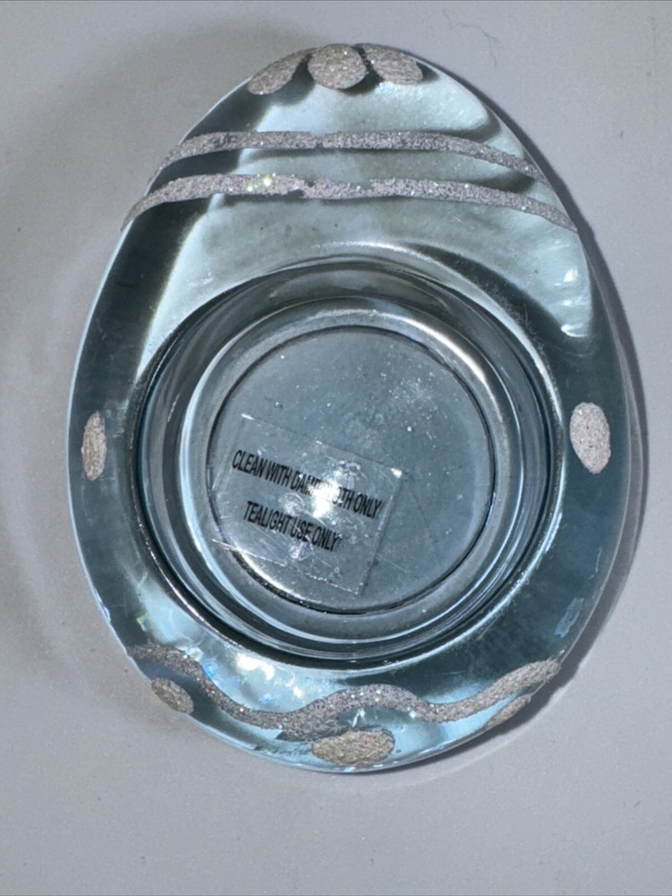 Glass Easter Egg Shaped Tea Light Holders