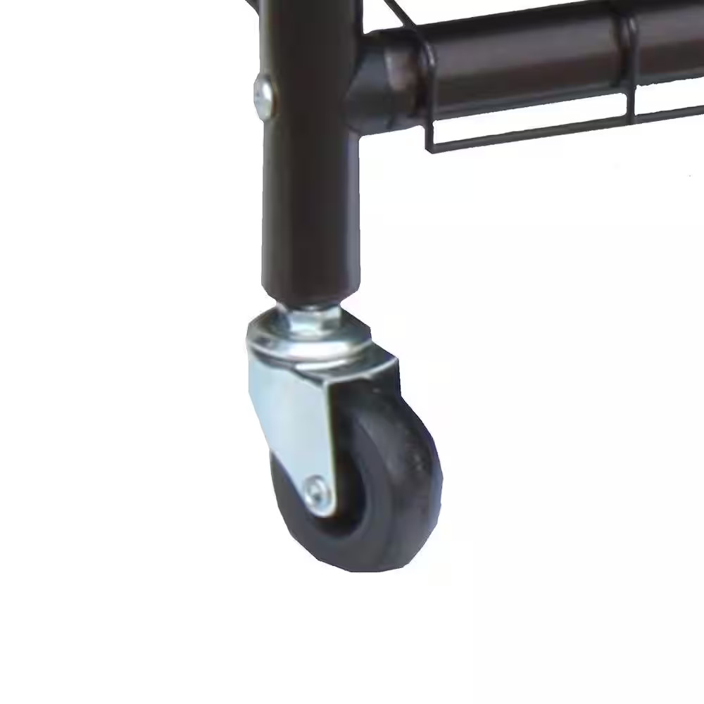 3-Bag Bronze Rolling Laundry Sorter with Hanging Bar
