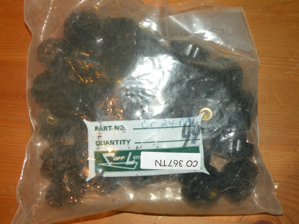 (3) Electronic Test Equipment Black Scalloped Knobs