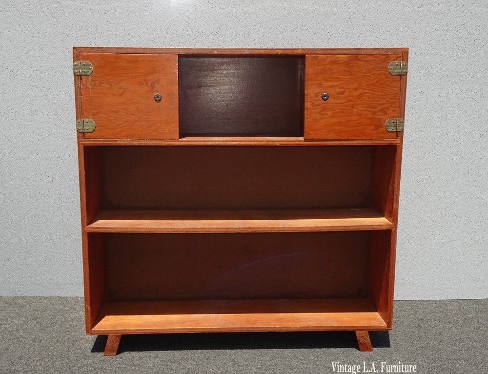 Vintage Mid Century Handmade Brown Bookcase