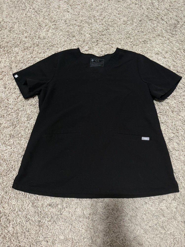 Figs Casma Technical Collection Black Scrub Top Womens XL