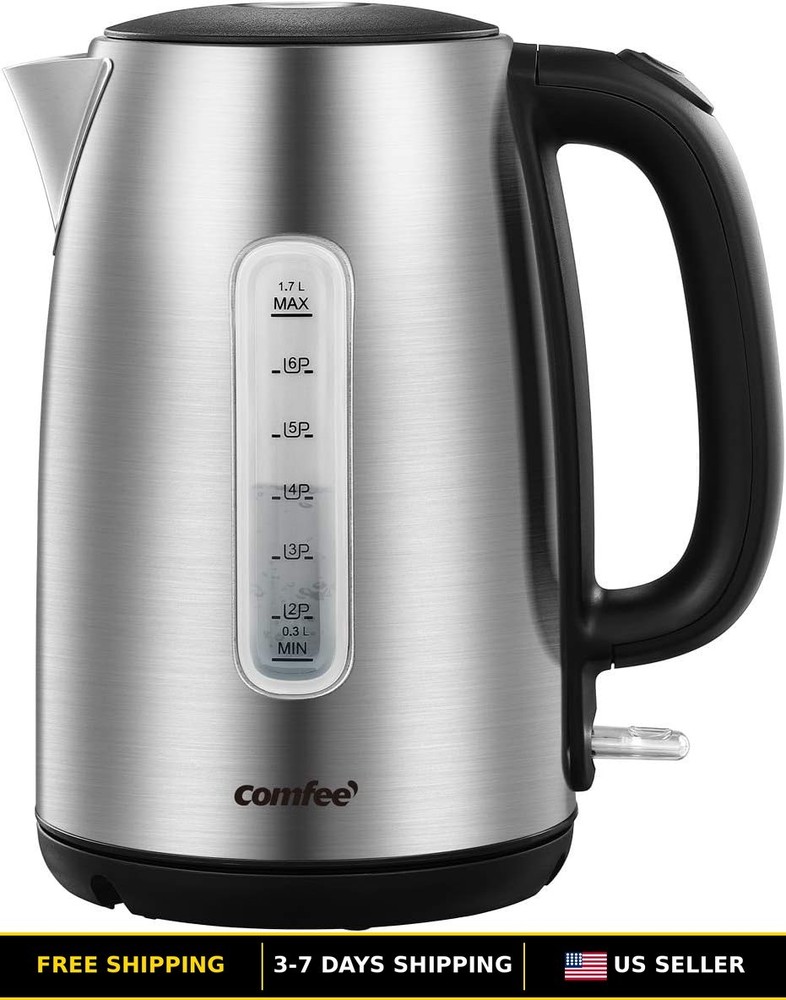 1.7L Stainless Steel Electric Kettle - Fast Boiling & Cordless Design