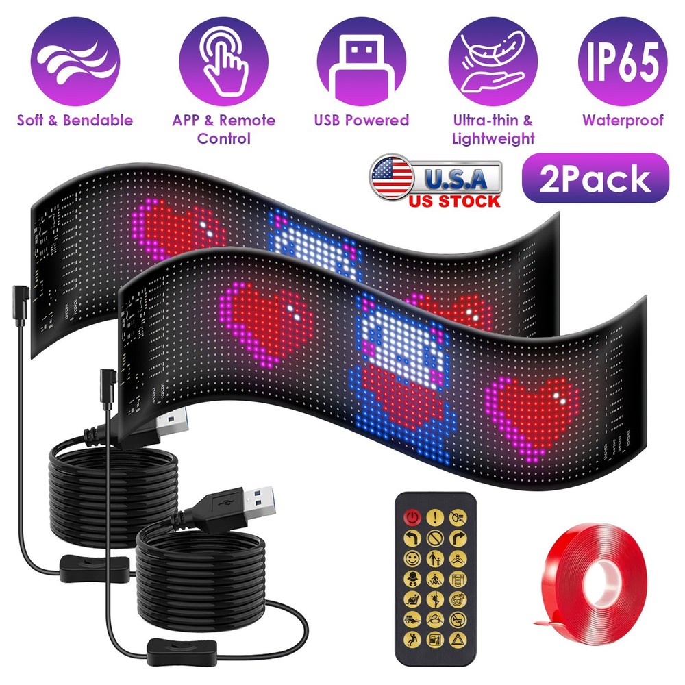 iMountek 2Pack 20x64 Matrix Devil Eyes Lights For Car Ultra-thin Programmable LE