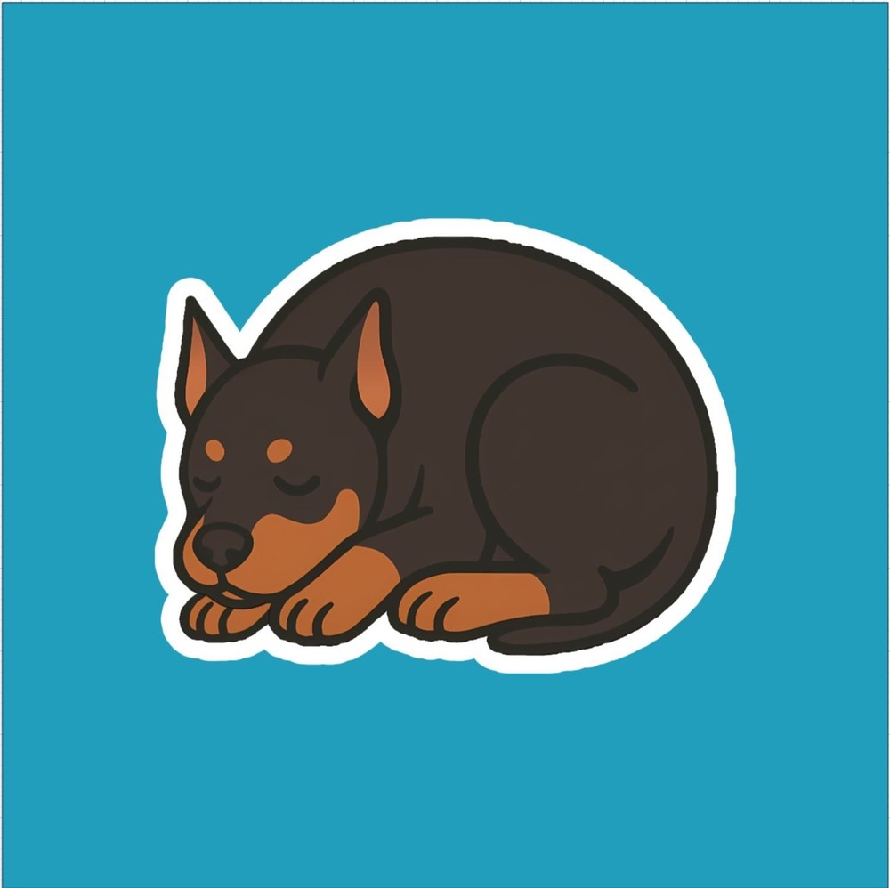 Dobermann Sleeping Sticker