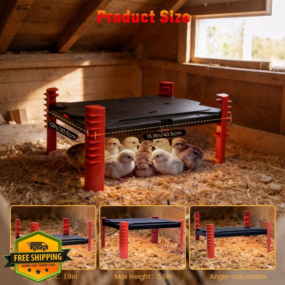 Smart Chicken Brooder Heater Plate 25 Chicks 150W Adjustable Temp