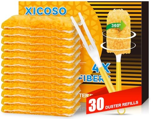 30 Count Duster Refills for Swiffer Dusters, 360° Heavy Duty Duster for