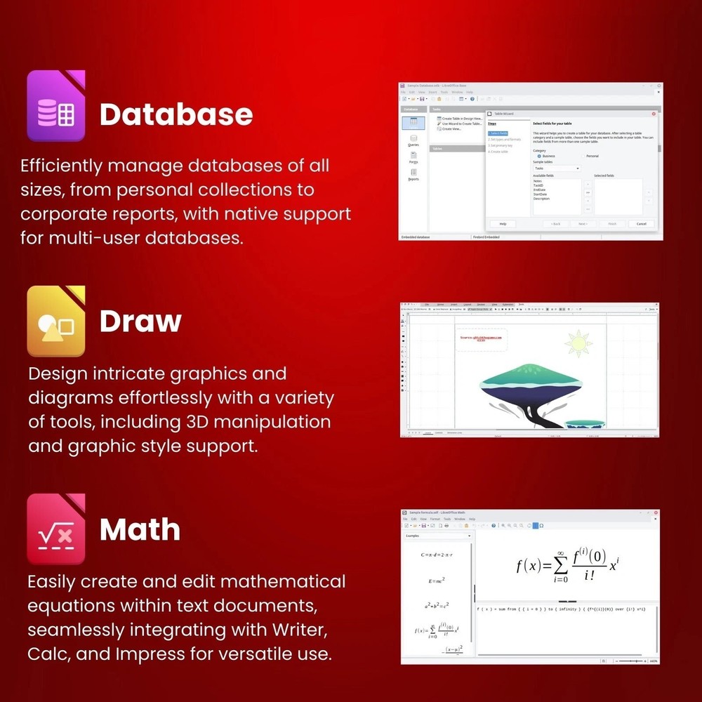 LibreOffice Software Suite for Windows ~ Word Process, Home Student Business CD