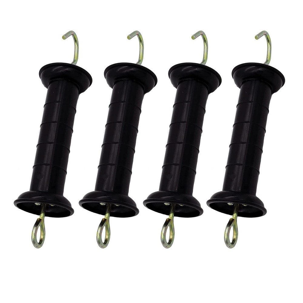 4 Pcs Plastic Electric Fence Gate Handle with Insulators Spring for Easy Use