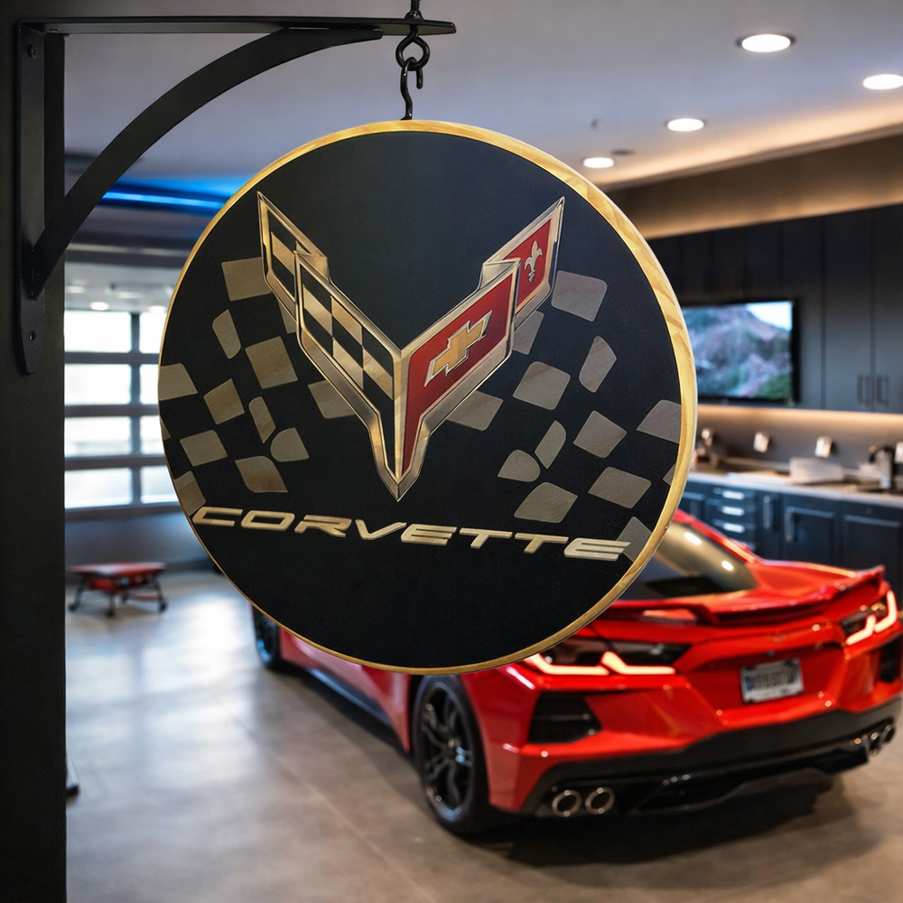 Chevrolet Corvette C8 Double Sided Pub Sign