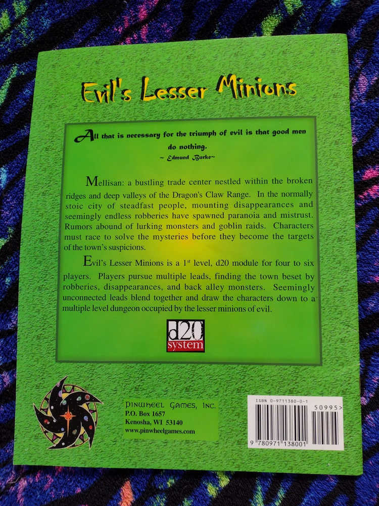 Evil’s Lesser Minions D&D Module Dungeons & Dragons WOTC 3rd Edition