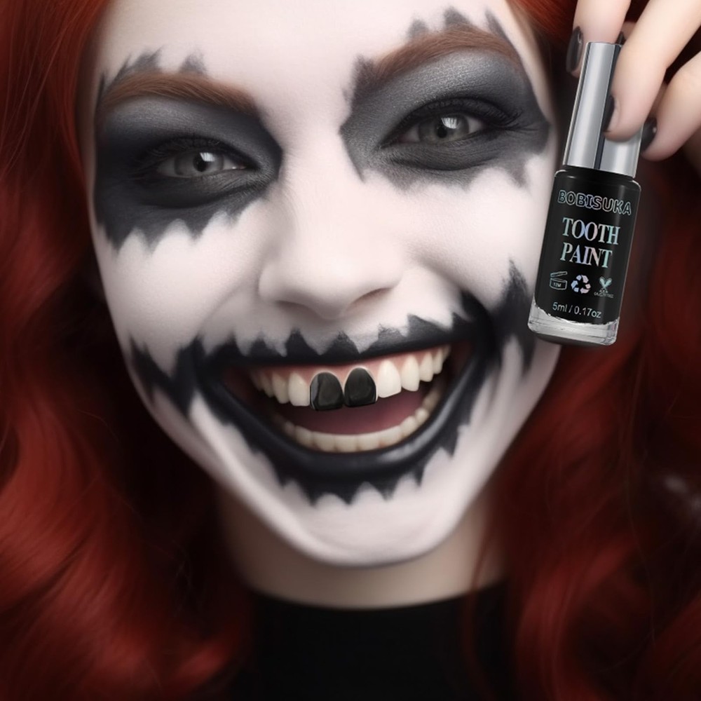 Black Tooth Paint, Professional Black Out Teeth Makeup Solution - Safe, Quick...