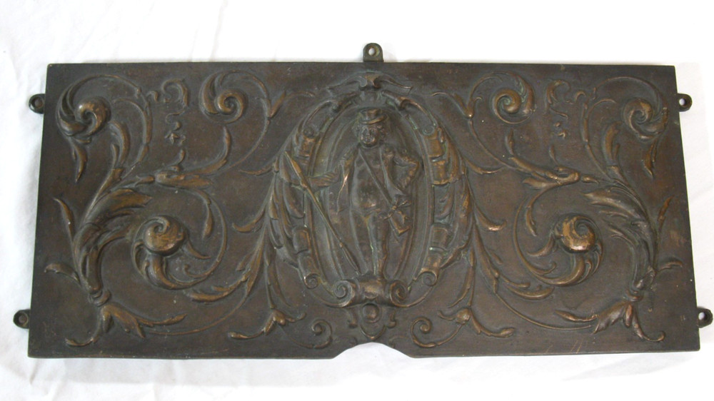 Cast Iron Fireback Panel Plaque Decorative 19 1/2" x 9"