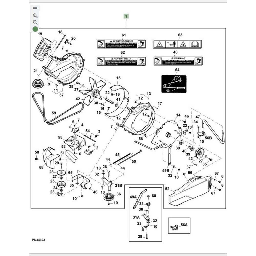 John Deere BG20748 Blower Attachment for Mower Deck