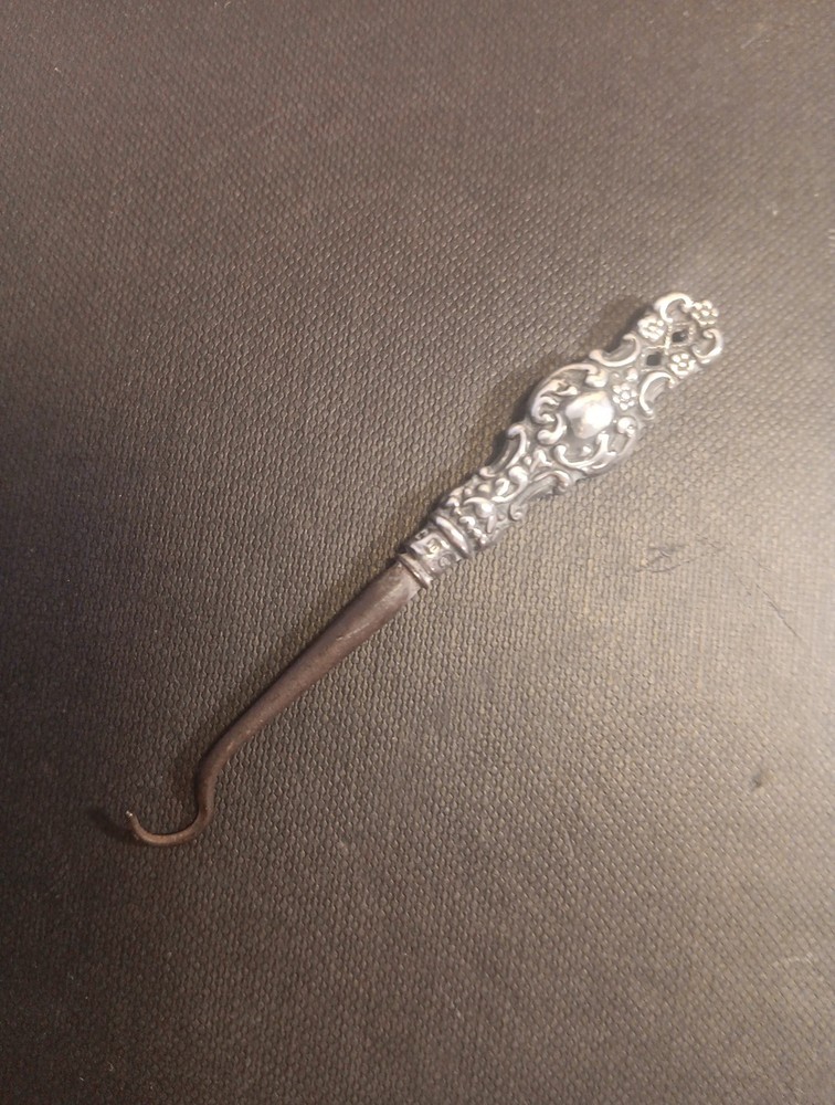 Victorian Silver Chatelaine Glove Hook Levi & Salaman Birmingham 1896