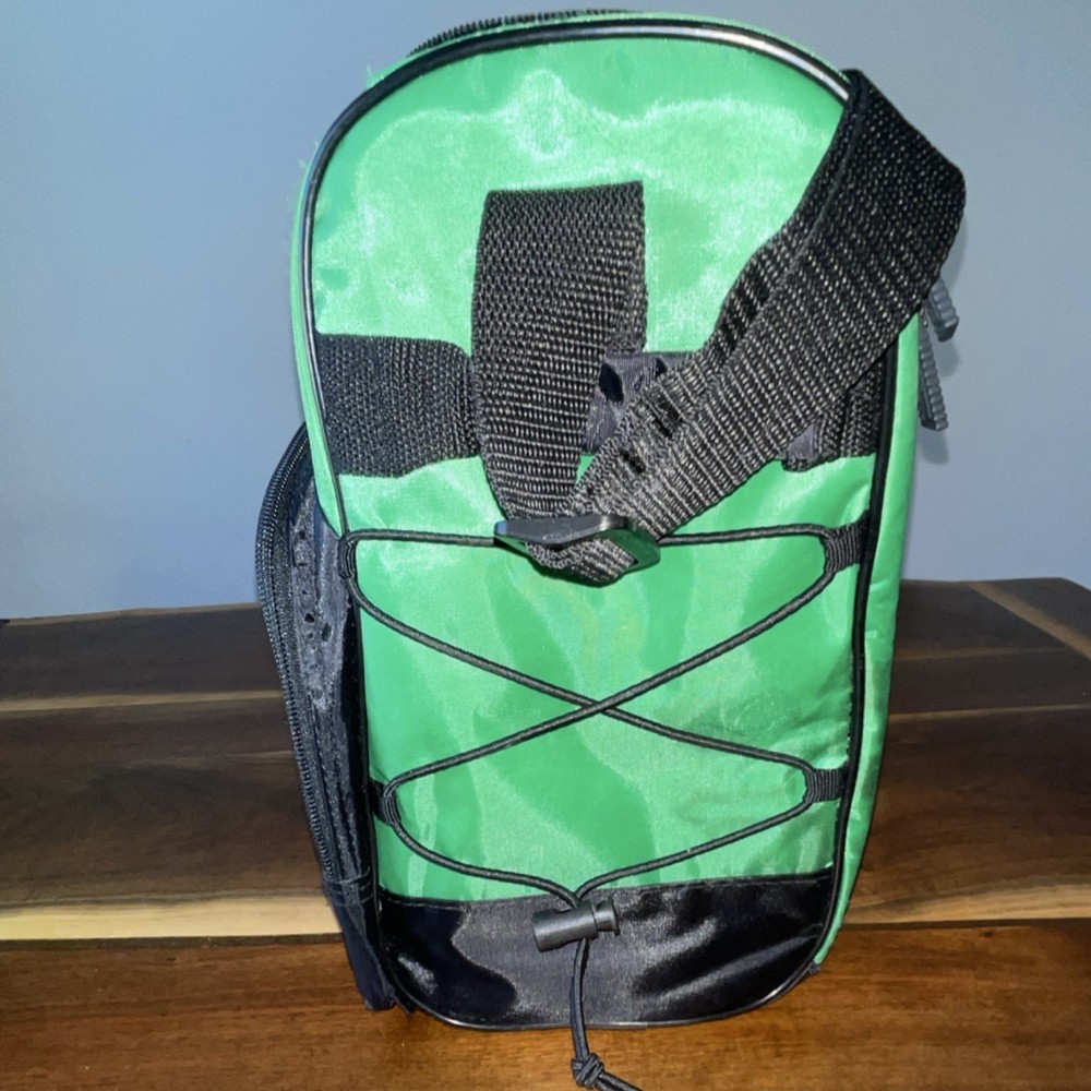 TRUGREEN Cooler Bag Green Black Polyester TB3003 Shoulder Strap Front Pocket