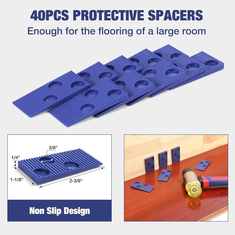 Heavy-Duty 43-Piece Flooring Installation Kit: Rubber Mallet, Pull Bar & Tappers